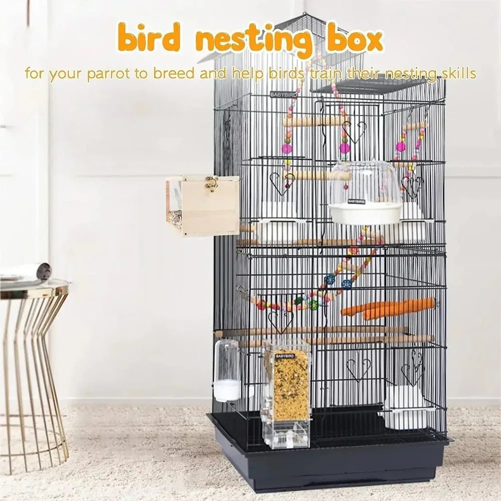 Wholesale Bulk Transparent Design Parakeet Cockatiel Bird House Nest Easy to Clean Parrot House Smooth Edges Parakeet Nesting Box Bird Supplie - Furbury
