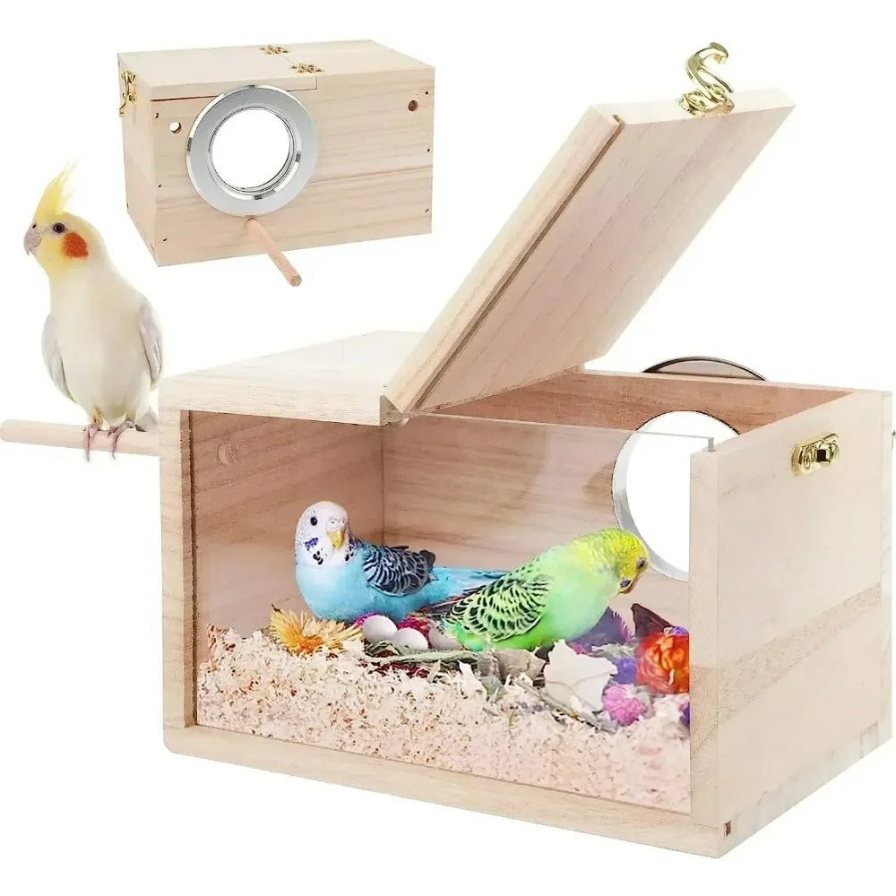 Wholesale Bulk Transparent Design Parakeet Cockatiel Bird House Nest Easy to Clean Parrot House Smooth Edges Parakeet Nesting Box Bird Supplie - Furbury