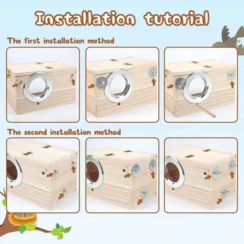 Wholesale Bulk Transparent Design Parakeet Cockatiel Bird House Nest Easy to Clean Parrot House Smooth Edges Parakeet Nesting Box Bird Supplie - Furbury