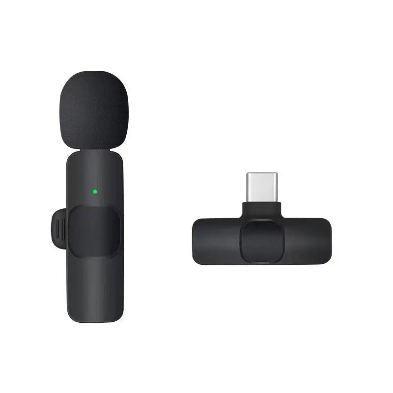 Wireless Lavalier Microphone Portable Audio Video Recording Mini Mic for iPhone Android Live Broadcast Gaming Phone Mic - Checkouts UK