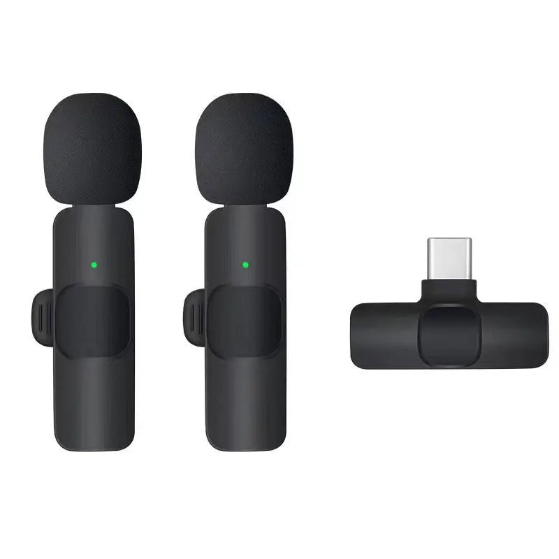 Wireless Lavalier Microphone Portable Audio Video Recording Mini Mic for iPhone Android Live Broadcast Gaming Phone Mic - Checkouts UK
