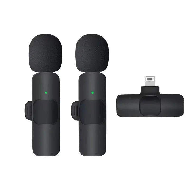 Wireless Lavalier Microphone Portable Audio Video Recording Mini Mic for iPhone Android Live Broadcast Gaming Phone Mic - Checkouts UK