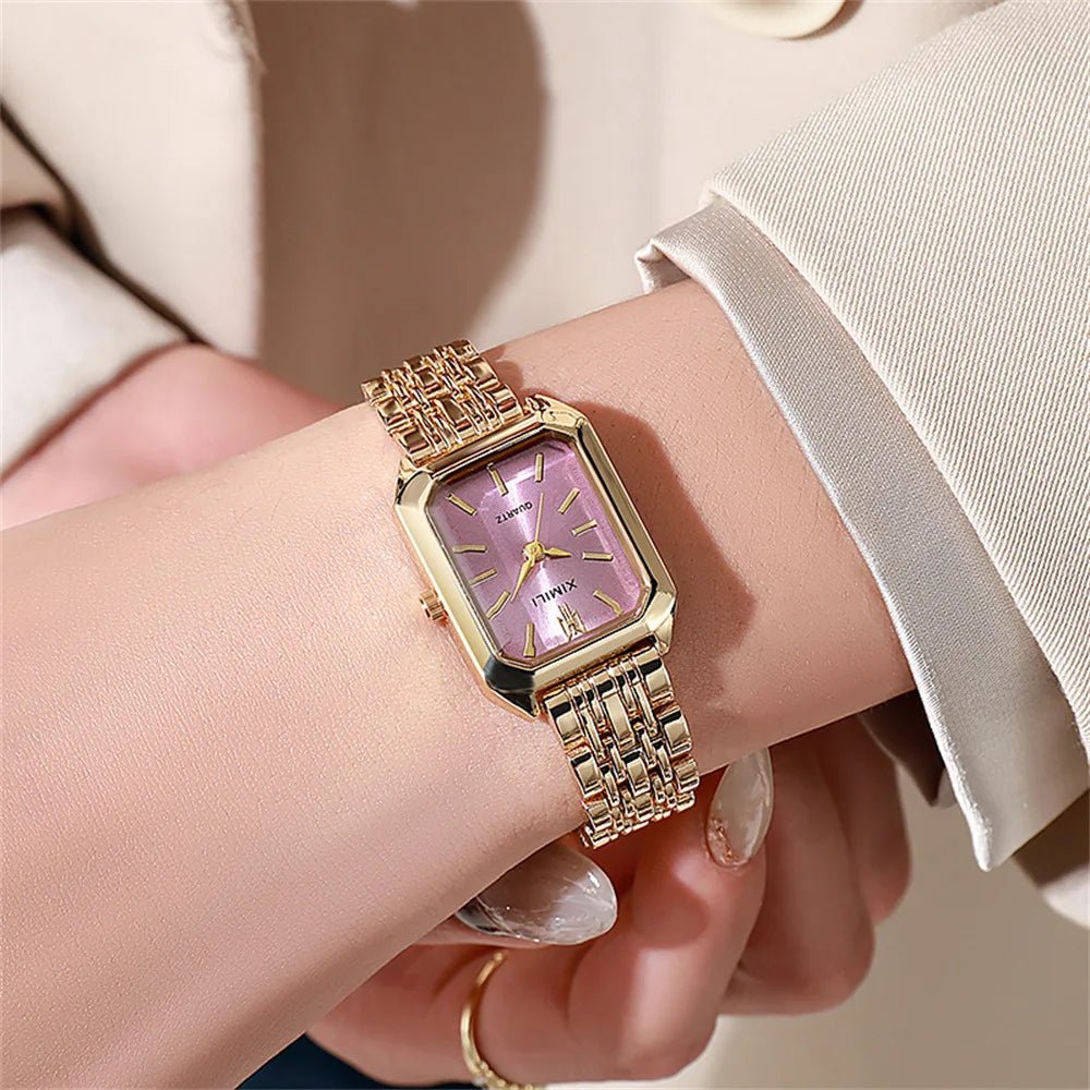 Women Watch Light Luxury Brand Stainless Steel Ladies Business Watches Female Student Fashion Quartz Wristwatches - Checkouts UK