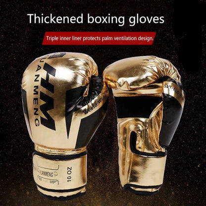 1 Pair Boxing Gloves Adults Women Men Boxing Sanda Gloves Unisex Boxing Training Exercise Leather Gloves Sports Protection Mitts - Checkouts UK