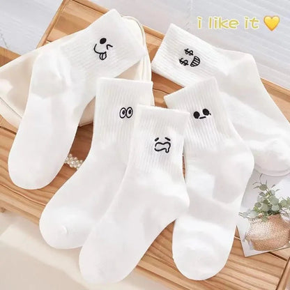 10 Pairs Women Cartoon Patterned Socks Trendy And Fashionable Versatile Socks Lightweight Breathable Comfortable Casual Socks - Checkouts UK