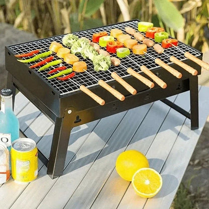 10Pcs Stainless Steel Barbecue Skewer Reusable BBQ Skewers For Outdoor Camping Picnic Cooking Tools BBQ Supplies - Checkouts UK