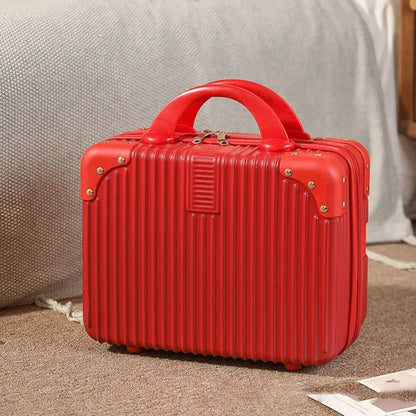 14 inch Mini Travel Suitcase Cosmetic Box Hand Luggage Organizer Makeup Case Small Password Box Boarding Case - Checkouts UK