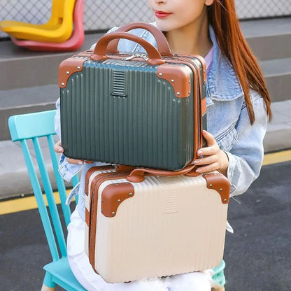 14 inch Mini Travel Suitcase Cosmetic Box Hand Luggage Organizer Makeup Case Small Password Box Boarding Case - Checkouts UK