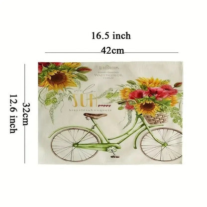 1/4pcs Meal Mats Ceramic Floral Phoenix Carnival Mexican Mat Table Pads Non Slip Heat Resistant Place Dining Mat for Farmhouse - Checkouts UK