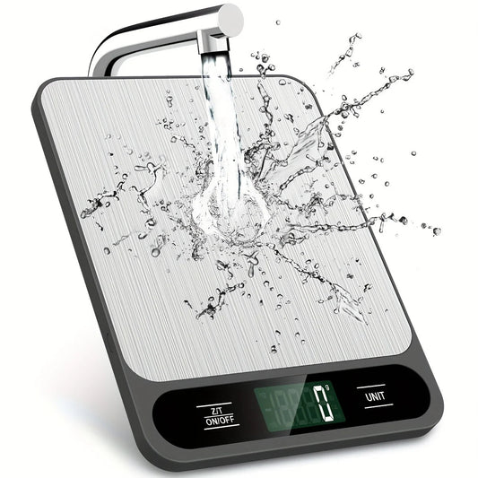 1pc Black Food Scale 10 Kilograms Digital Kitchen Scale Grams and Ounces 1g Precise Scale Easy to Clean Stainless Steel - Checkouts UK