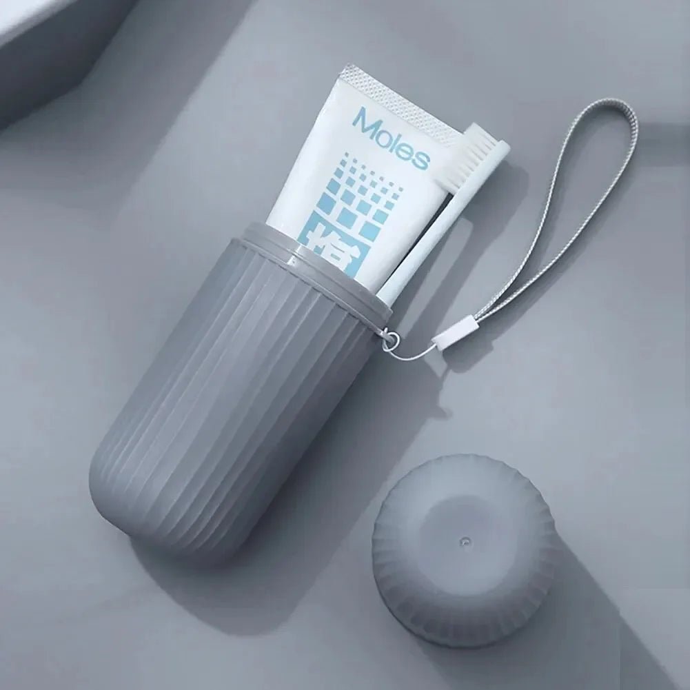 1pc Portable Toothbrush Cup Bathroom Toothpaste Holder Storage Case Box Organizer Travel Toiletries Storage Cup New Creative - Checkouts UK