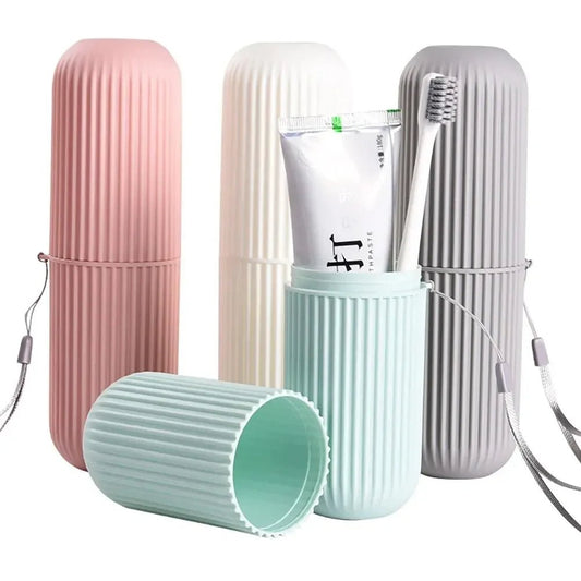 1pc Portable Toothbrush Cup Bathroom Toothpaste Holder Storage Case Box Organizer Travel Toiletries Storage Cup New Creative - Checkouts UK
