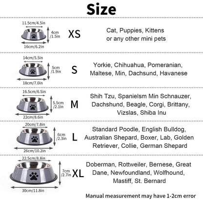 1PC Stainless Steel Pet Bowl Cat Bowl Dog Food Bowl Multi - Specification Anti - fall Food Bowl Food Bowl Feeding Pet Supplies - Furbury