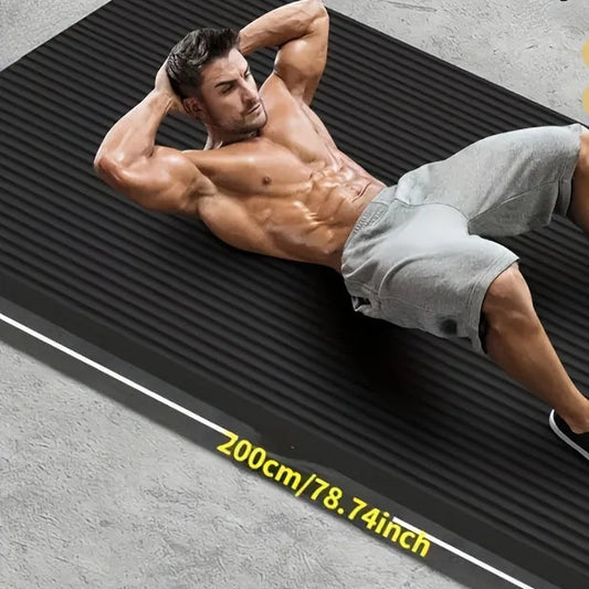 1Pcs Thickened Non - Slip Black Soft Yoga Mat Durable NBR Rubber Perfect For Home Sports Fitness Training Equipment And Workouts - Checkouts UK