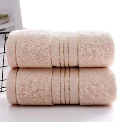 2 Towels Thickened Absorbent Towel Pure Cotton Quick Absorbent Soft Quick Dry Thickened Face Towel - Checkouts UK