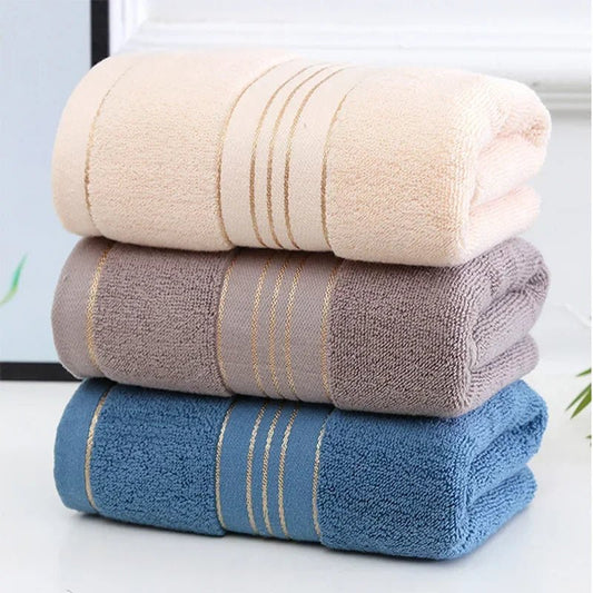 2 Towels Thickened Absorbent Towel Pure Cotton Quick Absorbent Soft Quick Dry Thickened Face Towel - Checkouts UK