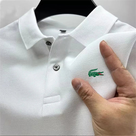2025 Summer New Men's Outdoor Sports Golf Polo Shirt Flip Collar Street Casual Top Business High Quality Breathable Top - Checkouts UK