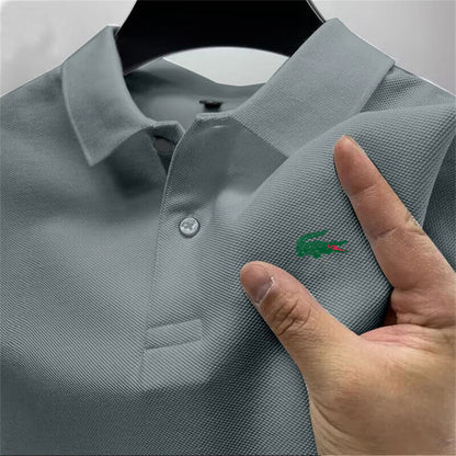 2025 Summer New Men's Outdoor Sports Golf Polo Shirt Flip Collar Street Casual Top Business High Quality Breathable Top - Checkouts UK