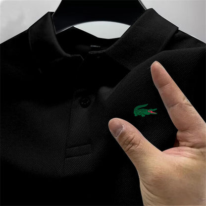 2025 Summer New Men's Outdoor Sports Golf Polo Shirt Flip Collar Street Casual Top Business High Quality Breathable Top - Checkouts UK