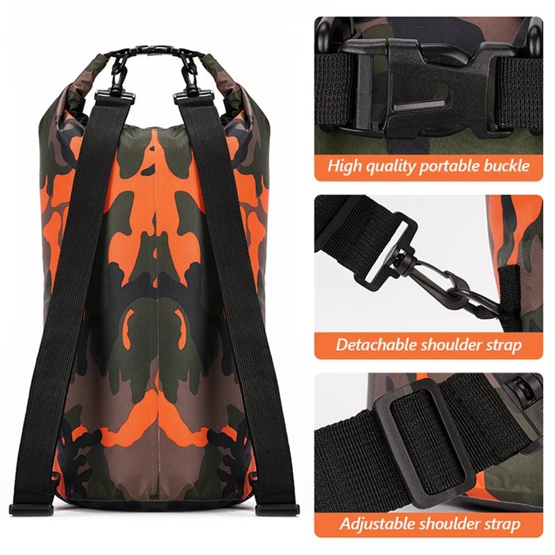30L 15L Waterproof Dry Bags With Wet Separation Pocket Backpack For Kayaking Boating Swimming Outdoor Sports Bag XAZ9 - Checkouts UK