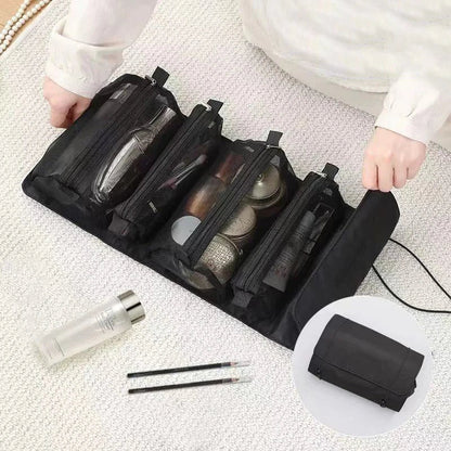 4 in 1 Cosmetic Bag For Women Zipper Mesh Separable Cosmetics Pouch Ladies Foldable Nylon Bag Rope Makeup Bag Kosmetyczka - Checkouts UK