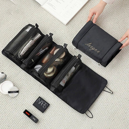 4 in 1 Cosmetic Bag For Women Zipper Mesh Separable Cosmetics Pouch Ladies Foldable Nylon Bag Rope Makeup Bag Kosmetyczka - Checkouts UK