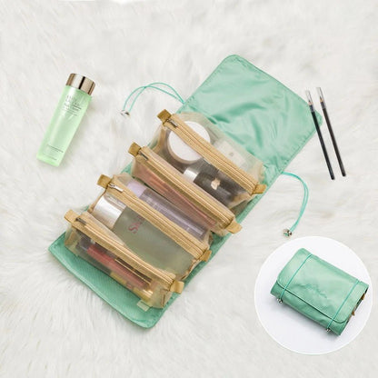 4 in 1 Cosmetic Bag For Women Zipper Mesh Separable Cosmetics Pouch Ladies Foldable Nylon Bag Rope Makeup Bag Kosmetyczka - Checkouts UK