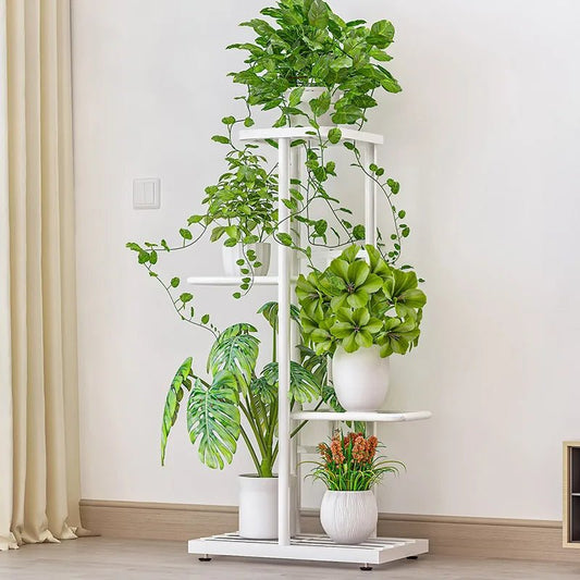 4 Tier 5 Potted Plant Stand Multiple Flower Pot Holder Shelves Planter Rack Storage Organizer Display for Indoor Garden Balcony - Checkouts UK