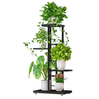 4 Tier 5 Potted Plant Stand Multiple Flower Pot Holder Shelves Planter Rack Storage Organizer Display for Indoor Garden Balcony - Checkouts UK