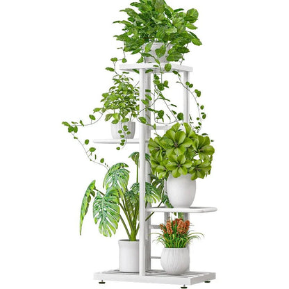 4 Tier 5 Potted Plant Stand Multiple Flower Pot Holder Shelves Planter Rack Storage Organizer Display for Indoor Garden Balcony - Checkouts UK