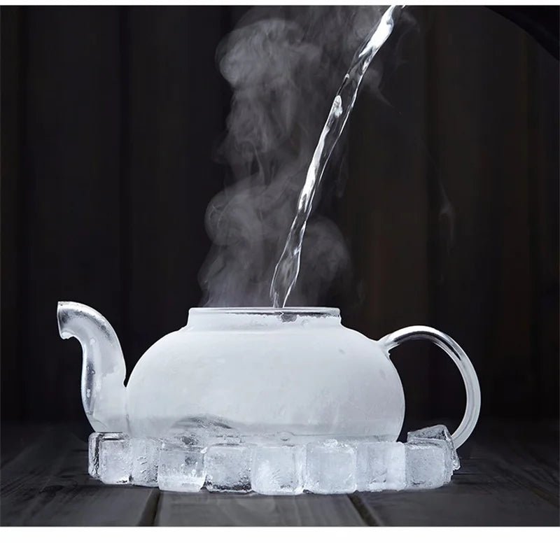 400ml/1000ml Filterable Heat - resistant Thickened Glass Teapot High Borosilicate Glass Flower Tea Pot Heatable Glass Tea Set - Checkouts UK