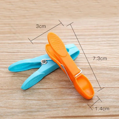 48/24Pcs Clothespins Hanging Pegs Clips Plastic Hangers Racks Laundry Clothes Pegs Clamps Towel Clips Home Storage Hooksks - Checkouts UK
