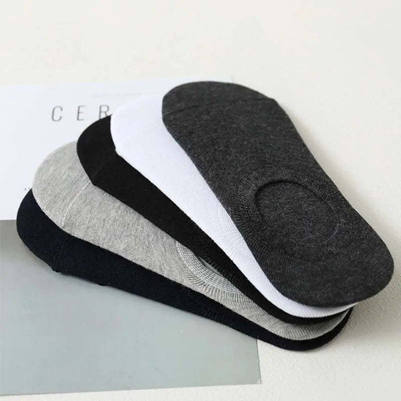 5 Pairs Women's silicone invisible Boat Socks Summer Solid Color Ankle Boat Socks Female Soft Cotton Slipper Socks 35 - 40 EUR - Checkouts UK