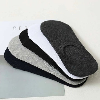 5 Pairs Women's silicone invisible Boat Socks Summer Solid Color Ankle Boat Socks Female Soft Cotton Slipper Socks 35 - 40 EUR - Checkouts UK