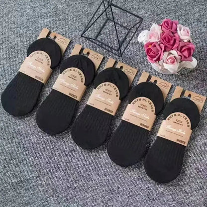 5 Pairs Women's silicone invisible Boat Socks Summer Solid Color Ankle Boat Socks Female Soft Cotton Slipper Socks 35 - 40 EUR - Checkouts UK