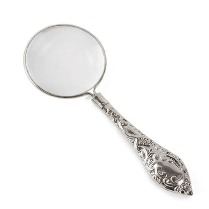 5X Magnifying Glass Handheld Delicate Pattern Handle Glass Lens 12.5*4.7*1cm Retro European Loupe Magnifier Portable Pocket Tool - Checkouts UK