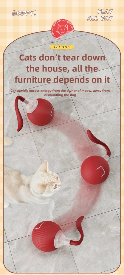 Cat Interactive Ball Training Self-moving Kitten Electric Cat Ball Toys Electronic Automatic Rolling Magic Ball Toys for Cat