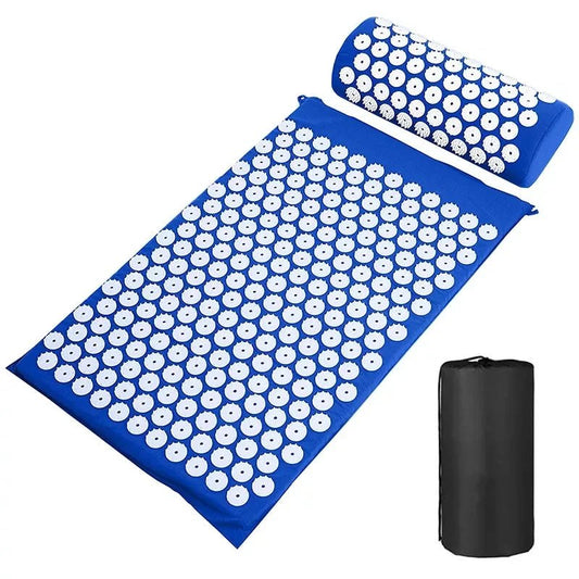 Acupressure Mat Sensi Massage Mat Pillow Set applicator for Neck Foot Yoga Mat with Needle Back Cushion - Checkouts UK