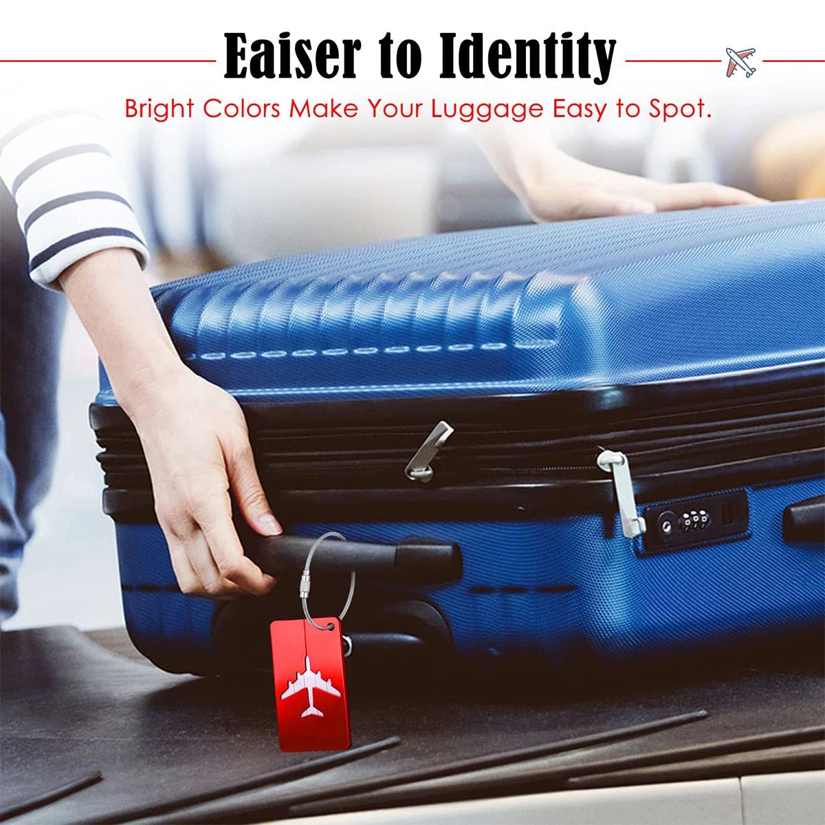 Aluminum Alloy Travel Luggage Tag Hanging Tag Suitcase Tag Plane With Name ID Cards Anti - lost Solid Color Travel Accessories.zmt - Checkouts UK