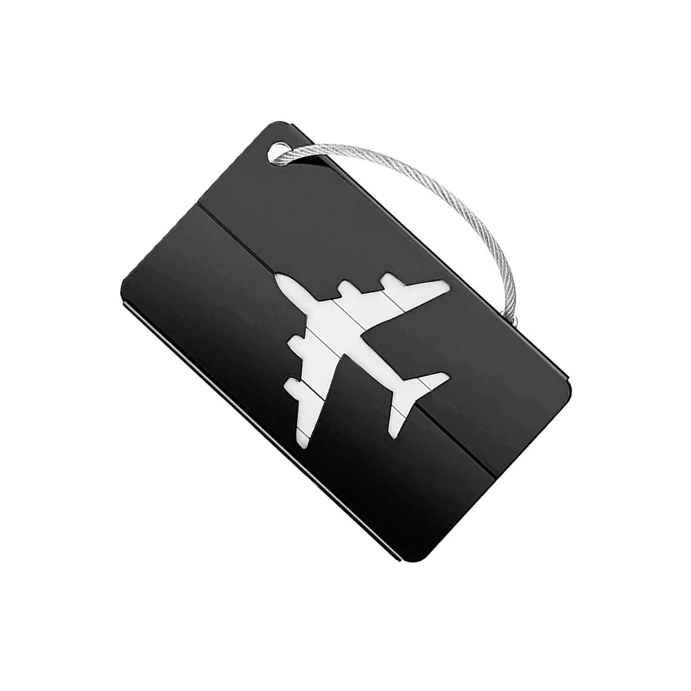 Aluminum Alloy Travel Luggage Tag Hanging Tag Suitcase Tag Plane With Name ID Cards Anti - lost Solid Color Travel Accessories.zmt - Checkouts UK