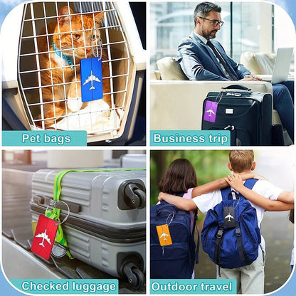 Aluminum Alloy Travel Luggage Tag Hanging Tag Suitcase Tag Plane With Name ID Cards Anti - lost Solid Color Travel Accessories.zmt - Checkouts UK
