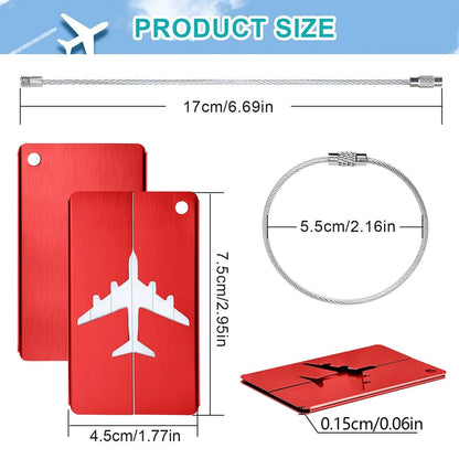 Aluminum Alloy Travel Luggage Tag Hanging Tag Suitcase Tag Plane With Name ID Cards Anti - lost Solid Color Travel Accessories.zmt - Checkouts UK
