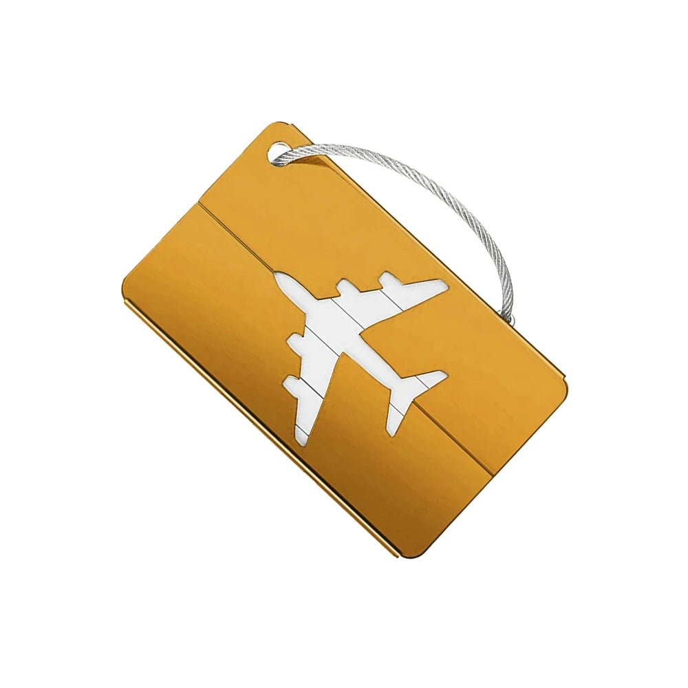 Aluminum Alloy Travel Luggage Tag Hanging Tag Suitcase Tag Plane With Name ID Cards Anti - lost Solid Color Travel Accessories.zmt - Checkouts UK