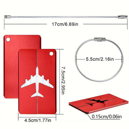 Aluminum Alloy Travel Luggage Tag Hanging Tag Suitcase Tag Plane With Name ID Cards Anti - lost Solid Color Travel Accessories.zmt - Checkouts UK