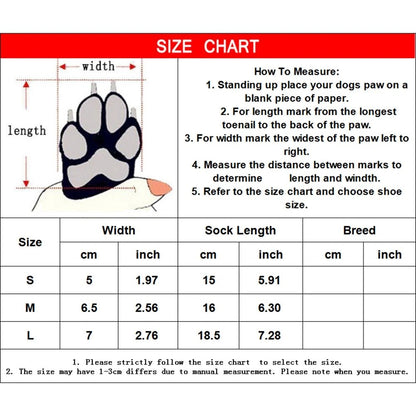 Anti - Slip Dog Socks 4pcs Paw Protector Traction Control Adjustable Indoor Wear Knitted Pet Socks with Rubber Reinforcement - Checkouts UK