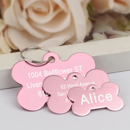 Bone Shaped Pet ID Tag Personalized Dog Cat Name Tags Anti - lost Free Engraving Collar Pendant Bone for Small Medium Large Pet - Furbury