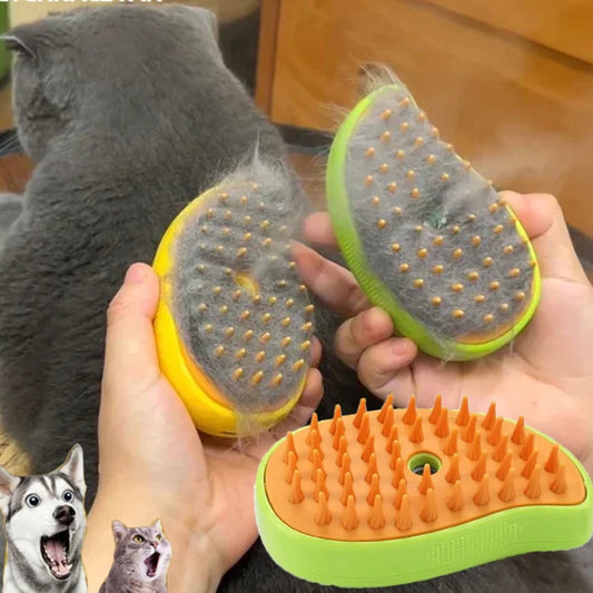 Cat Dog Steamy Brush Steam Brush Electric Sprayer for Massage Pet Grooming tool Shedding 3 in 1 Electric Sprays Massage Combs - Furbury