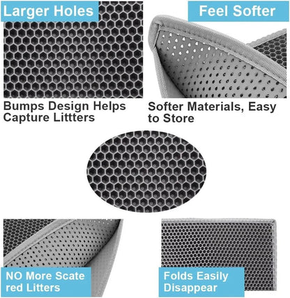 Cat Litter Mat With Gift Double Layer Waterproof Pet Litter Box Mat Non - slip Sand Cat Pad Washable Bed Mat Clean Pad Products - Furbury