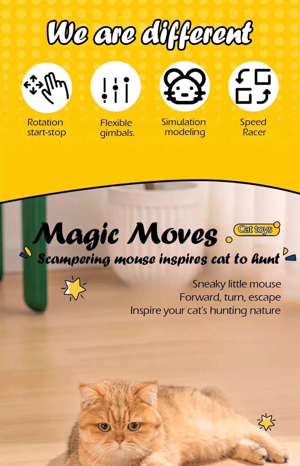 Cat Toys Clockwork Simulation Mouse No Batteries Durable Indoor Cat Hi - Lo Relieve Boredom Interactive Plush Toys Pet Toys - Checkouts UK