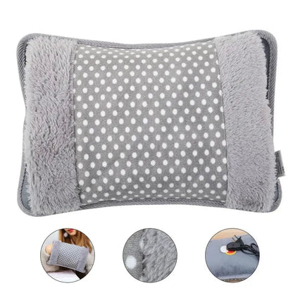 Charging Electric Hot Water Bag EU 220V 500W Rechargeable Winter Hand Warmer Dot Pattern Double Insert Hand Warmer Hot Water Bag - Checkouts UK